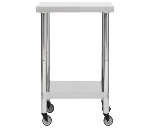 vidaXL virtuves darba galds, 60x60x85 cm, nerūsējošs tērauds