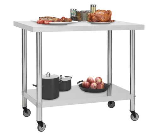 vidaXL virtuves darba galds, 80x60x85 cm, nerūsējošs tērauds