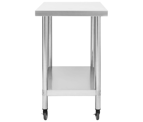 vidaXL virtuves darba galds, 100x45x85 cm, nerūsējošs tērauds