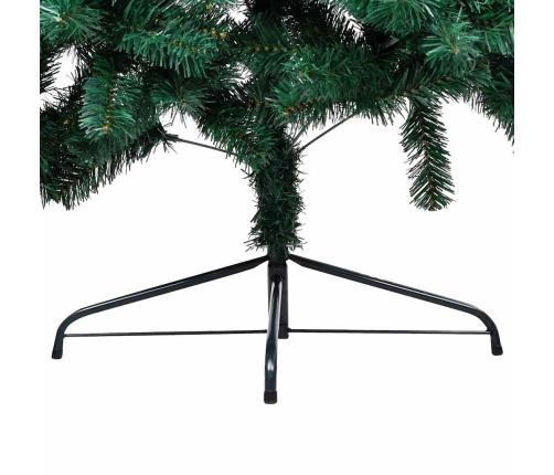 vidaXL izgaismota Ziemassvētku egle ar rotājumiem, zaļa, 120 cm