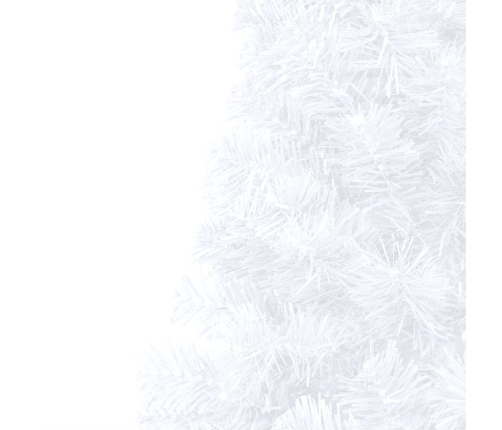 vidaXL izgaismota Ziemassvētku egle ar rotājumiem, balta, 150 cm