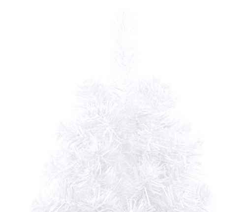 vidaXL izgaismota Ziemassvētku egle ar rotājumiem, balta, 180 cm