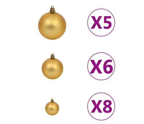 Izgaismota Mākslīgā Ziemassvētku Egle Ar Rotājumiem, 150Cm, Pvc Vidaxl