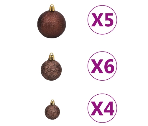 Izgaismota Mākslīgā Ziemassvētku Egle Ar Rotājumiem, 150Cm, Pvc Vidaxl