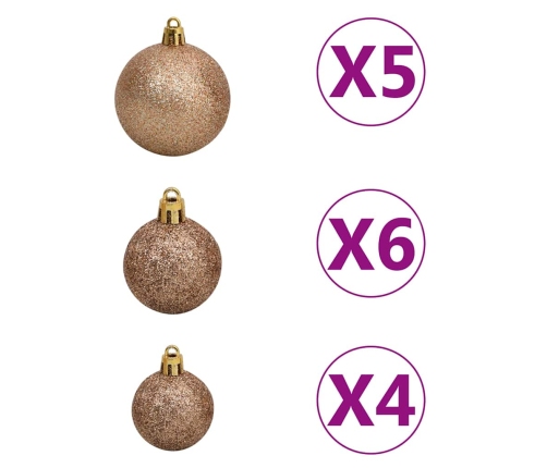 vidaXL mākslīgā Ziemassvētku egle ar rotājumiem un čiekuriem, 180 cm