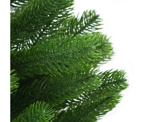 vidaXL izgaismota Ziemassvētku egle ar rotājumiem, zaļa, 180 cm