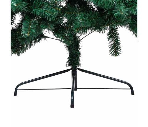 vidaXL izgaismota Ziemassvētku egle ar rotājumiem, zaļa, 120 cm