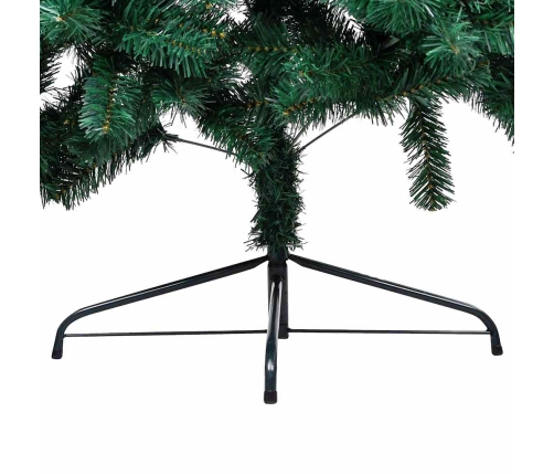 vidaXL izgaismota Ziemassvētku egle ar rotājumiem, zaļa, 240 cm