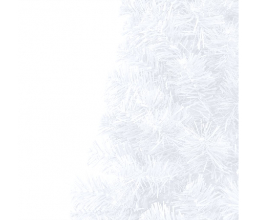 vidaXL izgaismota Ziemassvētku egle ar rotājumiem, balta, 150 cm