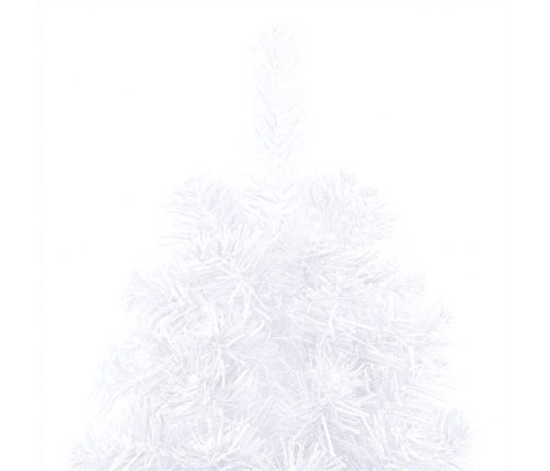 vidaXL izgaismota Ziemassvētku egle ar rotājumiem, balta, 150 cm
