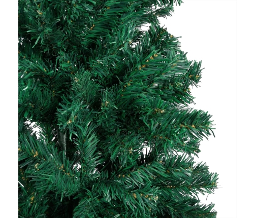 vidaXL izgaismota mākslīgā Ziemassvētku egle ar rotājumiem, 150cm, PVC