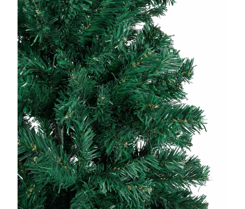 vidaXL izgaismota mākslīgā Ziemassvētku egle ar rotājumiem, 180cm, PVC