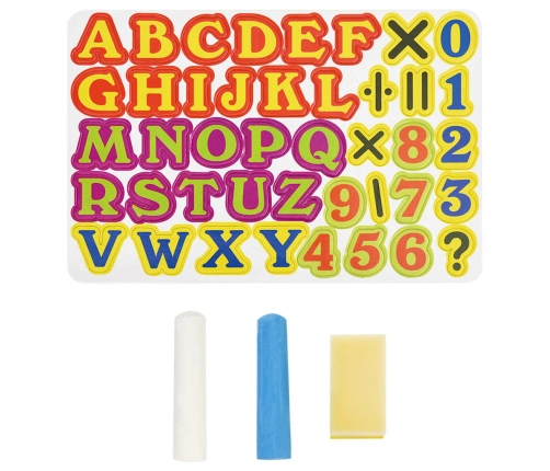 vidaXL 2-1 bērnu molberts ar flomasteru un krīta tāfeli