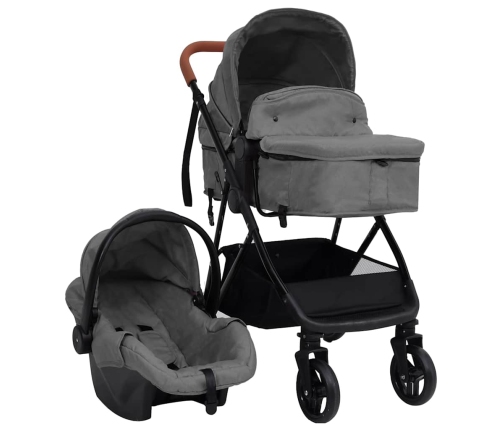 Trīs-Vienā Sporta Ratiņi Gaiši Pelēki Ar Melnu, Tērauds Vidaxl