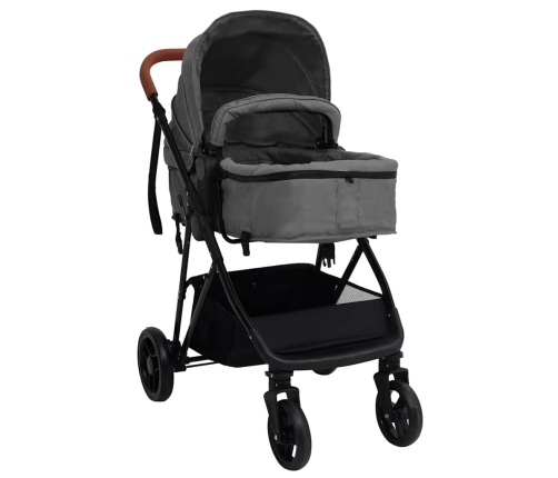 Trīs-Vienā Sporta Ratiņi Gaiši Pelēki Ar Melnu, Tērauds Vidaxl