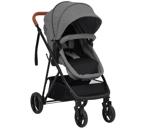 Trīs-Vienā Sporta Ratiņi Gaiši Pelēki Ar Melnu, Tērauds Vidaxl