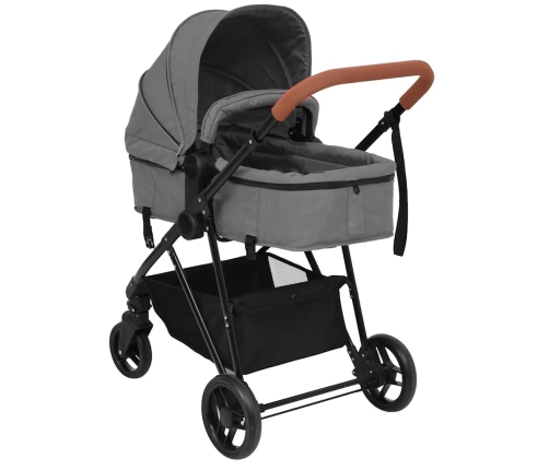 Trīs-Vienā Sporta Ratiņi Gaiši Pelēki Ar Melnu, Tērauds Vidaxl