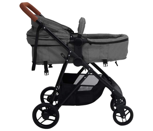 Trīs-Vienā Sporta Ratiņi Gaiši Pelēki Ar Melnu, Tērauds Vidaxl