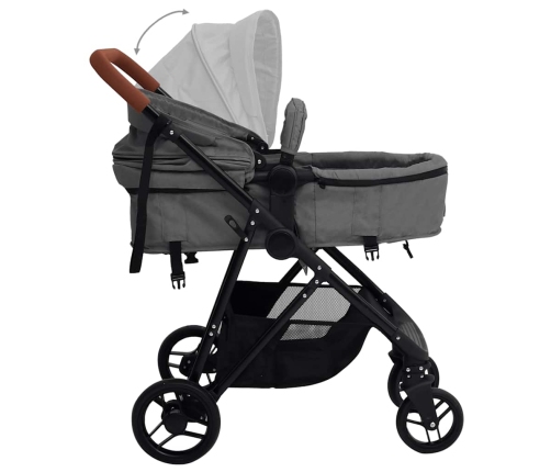 Trīs-Vienā Sporta Ratiņi Gaiši Pelēki Ar Melnu, Tērauds Vidaxl