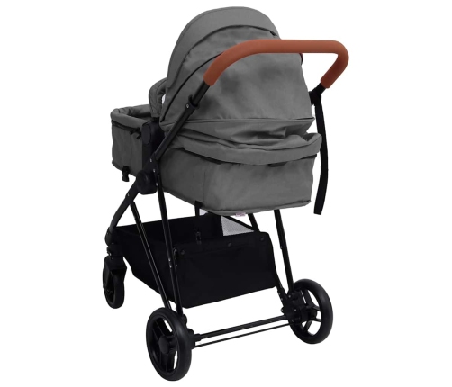 Trīs-Vienā Sporta Ratiņi Gaiši Pelēki Ar Melnu, Tērauds Vidaxl