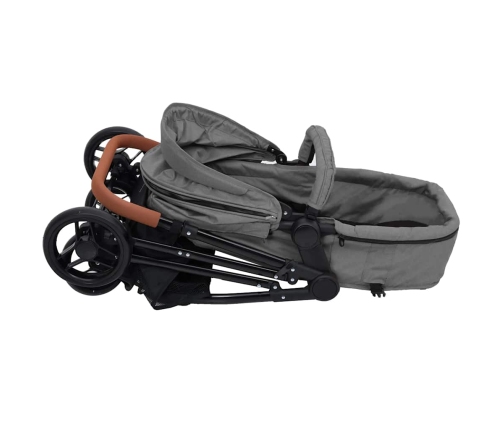 Trīs-Vienā Sporta Ratiņi Gaiši Pelēki Ar Melnu, Tērauds Vidaxl