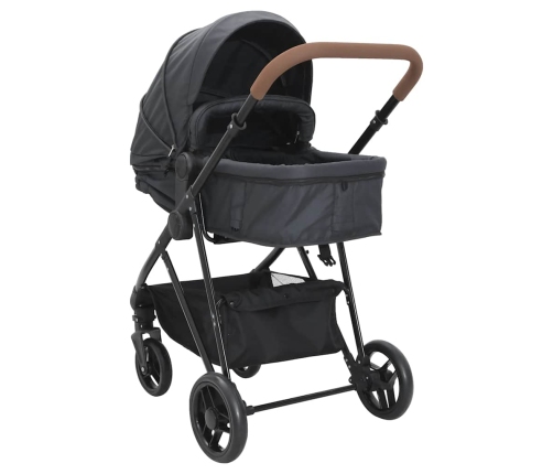 Divi-Vienā Sporta Ratiņi Antracītpelēki Ar Melnu, Tērauds Vidaxl