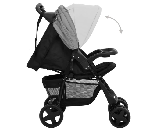 Trīs-Vienā Sporta Ratiņi Gaiši Pelēki Ar Melnu, Tērauds Vidaxl