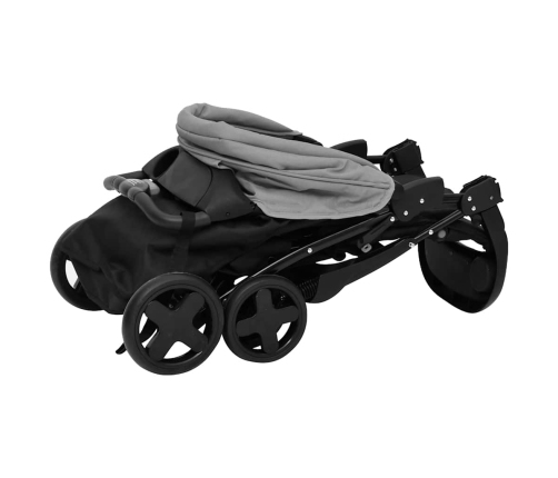 Trīs-Vienā Sporta Ratiņi Gaiši Pelēki Ar Melnu, Tērauds Vidaxl