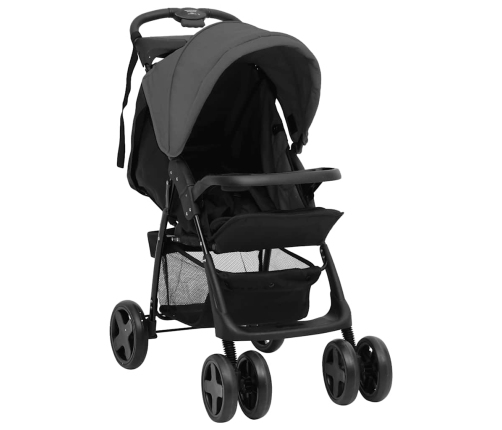 Trīs-Vienā Sporta Ratiņi Tumši Pelēki Ar Melnu, Tērauds Vidaxl