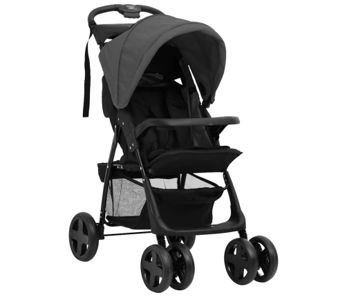 Trīs-Vienā Sporta Ratiņi Tumši Pelēki Ar Melnu, Tērauds Vidaxl