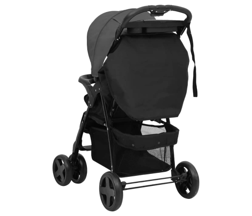 Trīs-Vienā Sporta Ratiņi Tumši Pelēki Ar Melnu, Tērauds Vidaxl