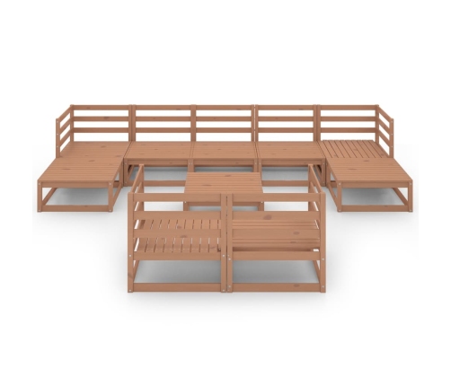 vidaXL 10-daļīgs dārza atpūtas mēbeļu komplekts, brūns priedes koks