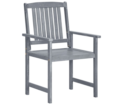 vidaXL dārza krēsli ar spilveniem, 8 gab., akācijas masīvkoks, pelēki