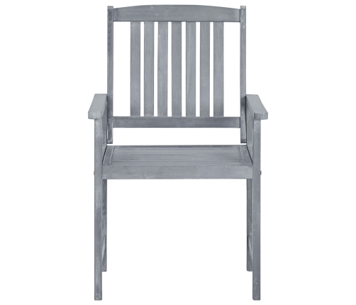 vidaXL dārza krēsli ar spilveniem, 8 gab., akācijas masīvkoks, pelēki