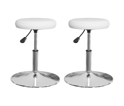 vidaXL virtuves krēsli, 2 gab., balta mākslīgā āda