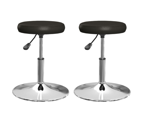 vidaXL virtuves krēsli, 2 gab., melna mākslīgā āda