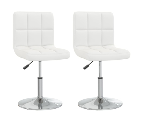 vidaXL virtuves krēsli, 2 gab., balta mākslīgā āda