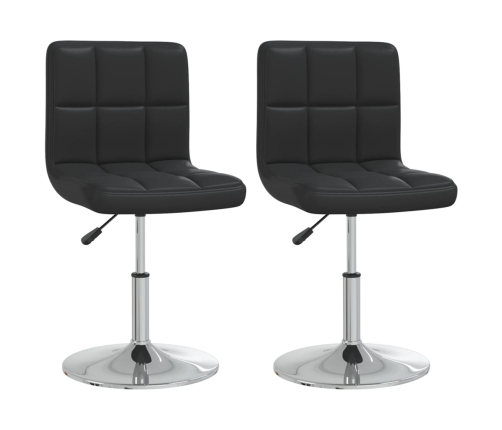 vidaXL virtuves krēsli, 2 gab., melna mākslīgā āda