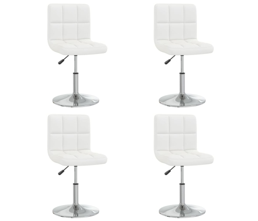 vidaXL virtuves krēsli, 4 gab., balta mākslīgā āda