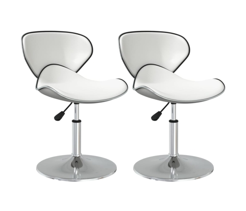 Virtuves Krēsli, 2 Gab., Balta Mākslīgā Āda Vidaxl