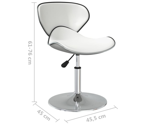 Virtuves Krēsli, 2 Gab., Balta Mākslīgā Āda Vidaxl