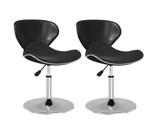 vidaXL virtuves krēsli, 2 gab., melna mākslīgā āda