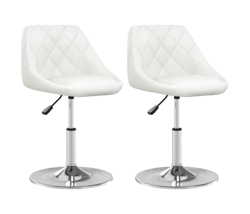 vidaXL virtuves krēsli, 2 gab., balta mākslīgā āda