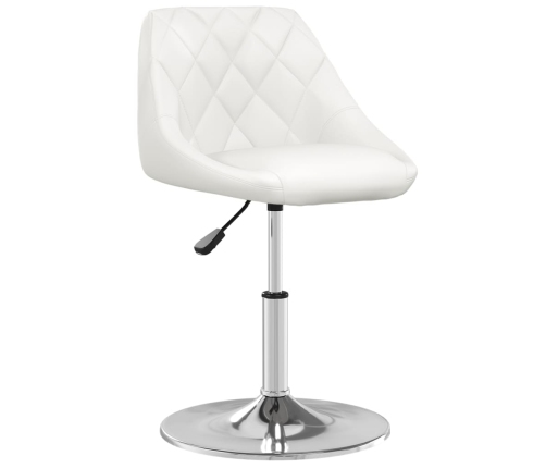 vidaXL virtuves krēsli, 2 gab., balta mākslīgā āda