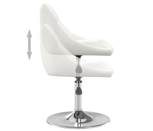 vidaXL virtuves krēsli, 2 gab., balta mākslīgā āda