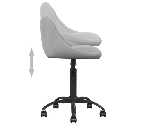 vidaXL virtuves krēsls, gaiši pelēks samts