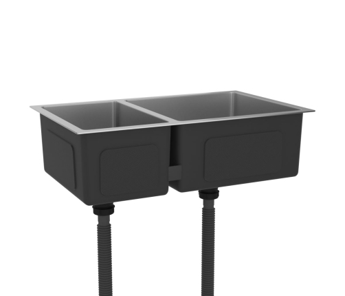 vidaXL virtuves izlietne, nerūsējošs tērauds