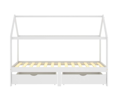 Bērnu Gultas Rāmis Ar Atvilktnēm, Priedes Masīvkoks, 90X200 Cm Vidaxl