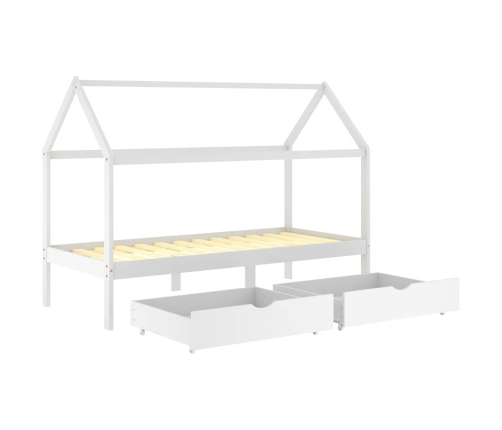 Bērnu Gultas Rāmis Ar Atvilktnēm, Priedes Masīvkoks, 90X200 Cm Vidaxl