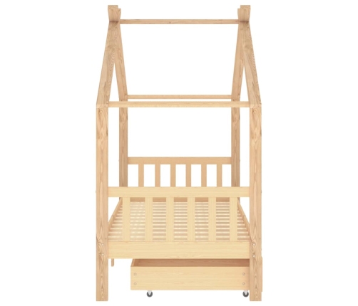 Bērnu Gultas Rāmis Ar Atvilktnēm, Priedes Masīvkoks, 90X200 Cm Vidaxl